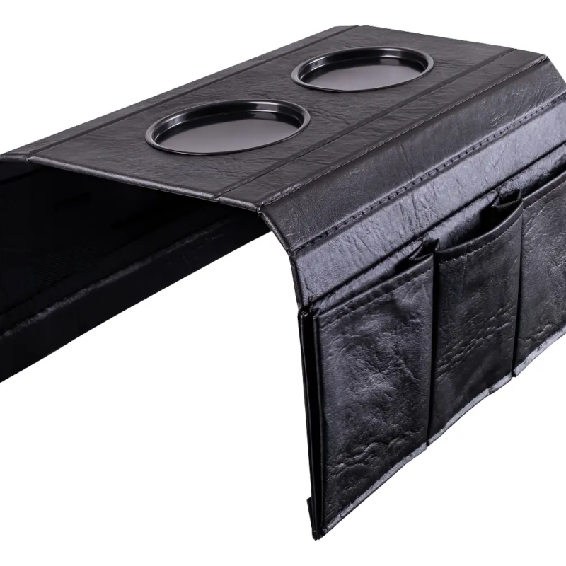 Esteira Porta Copos Braço Sofá 1 Unidade Premium Corino - Preto