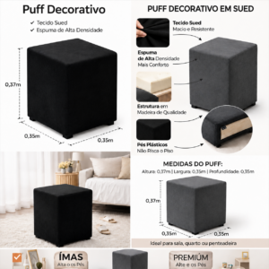 Alternative view of Puff Jolie - Cinza - JM - Complementos