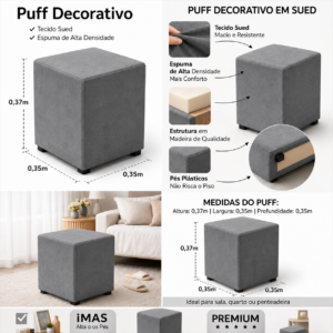 Alternative view of Puff Jolie - Marrom - JM - Complementos