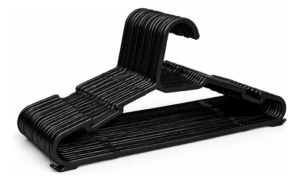 Kit 30 Cabides Adulto Preto Organizador Roupa Reforçado Preto