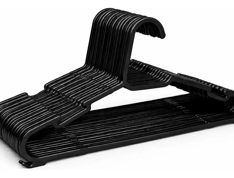 Kit 30 Cabides Adulto Preto Organizador Roupa Reforçado Preto