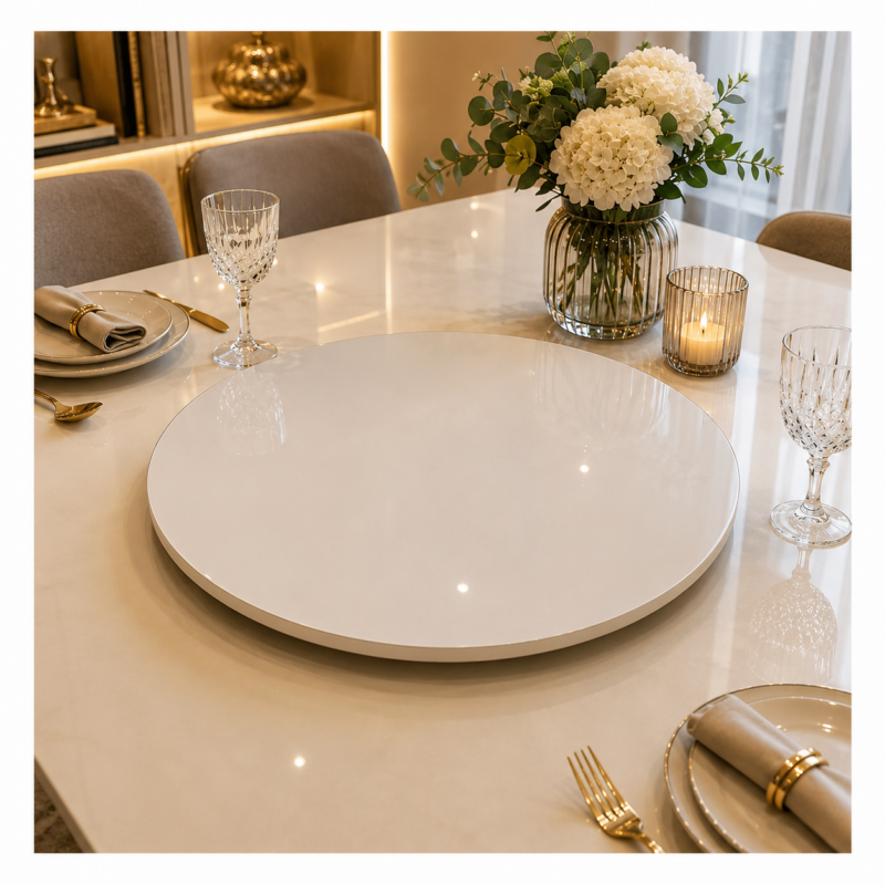 Alternative view of Prato Giratória Para Mesa De Jantar Off White Laqueado 50 Cm - Off White