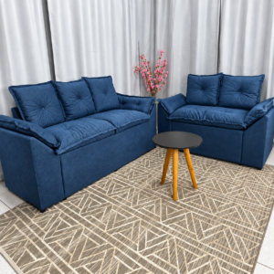 Alternative view of Conjunto de Sofá Veneza 2 e 3 Lugares JM - Suede Azul
