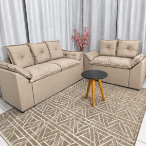Alternative view of Conjunto de Sofá Veneza 2 e 3 Lugares JM - Suede Bege