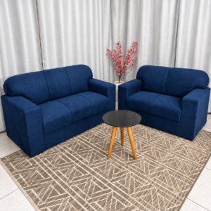 Alternative view of Conjunto de Sofá Rio 2 e 3 Lugares JM - Suede Azul