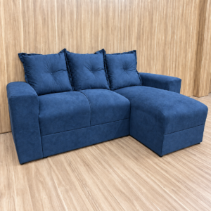Alternative view of Sofá 2 Lugares com Chaise JM - Suede Azul