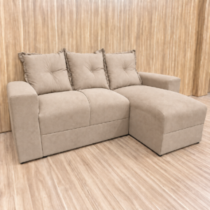 Alternative view of Sofá 2 Lugares com Chaise JM - Suede Bege