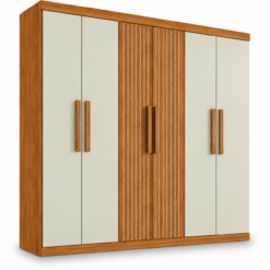 Guarda Roupa Portugal Frison Casal 6 Portas 2 Gavetas - Cinamomo Off Cinamomo - Imop