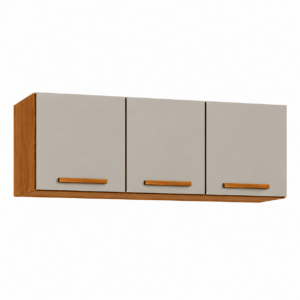 Armário Aéreo New Valencia 3 Portas Cinamomo Off White - Salleto
